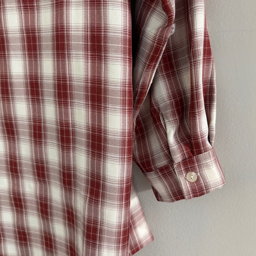 VICI Red White Plaid Front Tie Button Down Shirt Dress Mini Womens Large - Picture 6 of 13